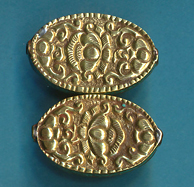 Brass Lotus Design, Oval Flat Bead