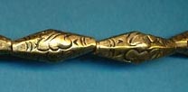 Carved Bicone, Brass Bead