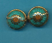 Circle with Flower Beads Turq.