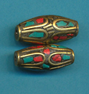 Smooth Bicone Turquoise, Coral.JPG